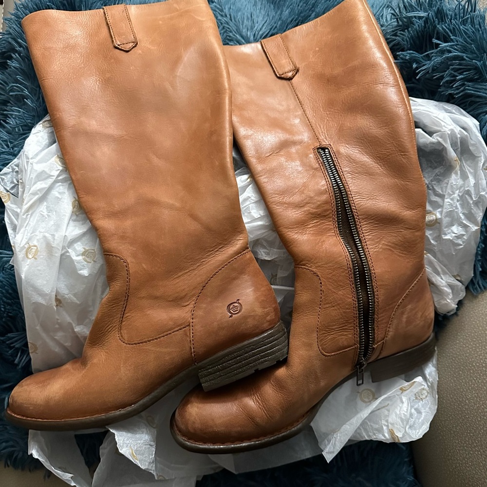 Born Cognac Leather Boots